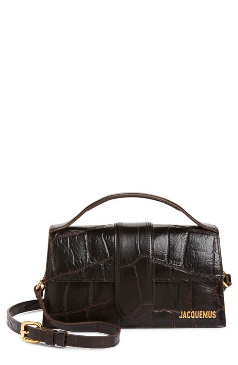 Le Grand Bambino Croc Embossed Leather Crossbody Bag