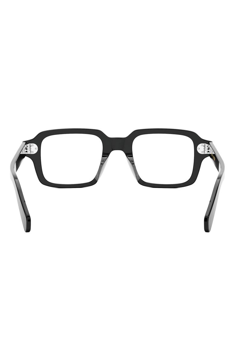 CELINE Bold 3 Dots 49mm Small Rectangular Optical Sunglasses, Alternate, color, Shiny Black