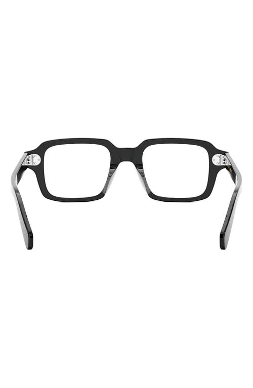 Celine Bold 3 Dots 49mm Small Rectangular Optical Sunglasses In Shiny Black