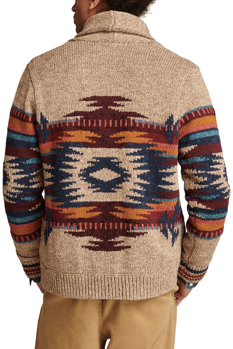 Southwest Shawl Collar Cardign, Alternate, color, NATURAL MULTI PRINT