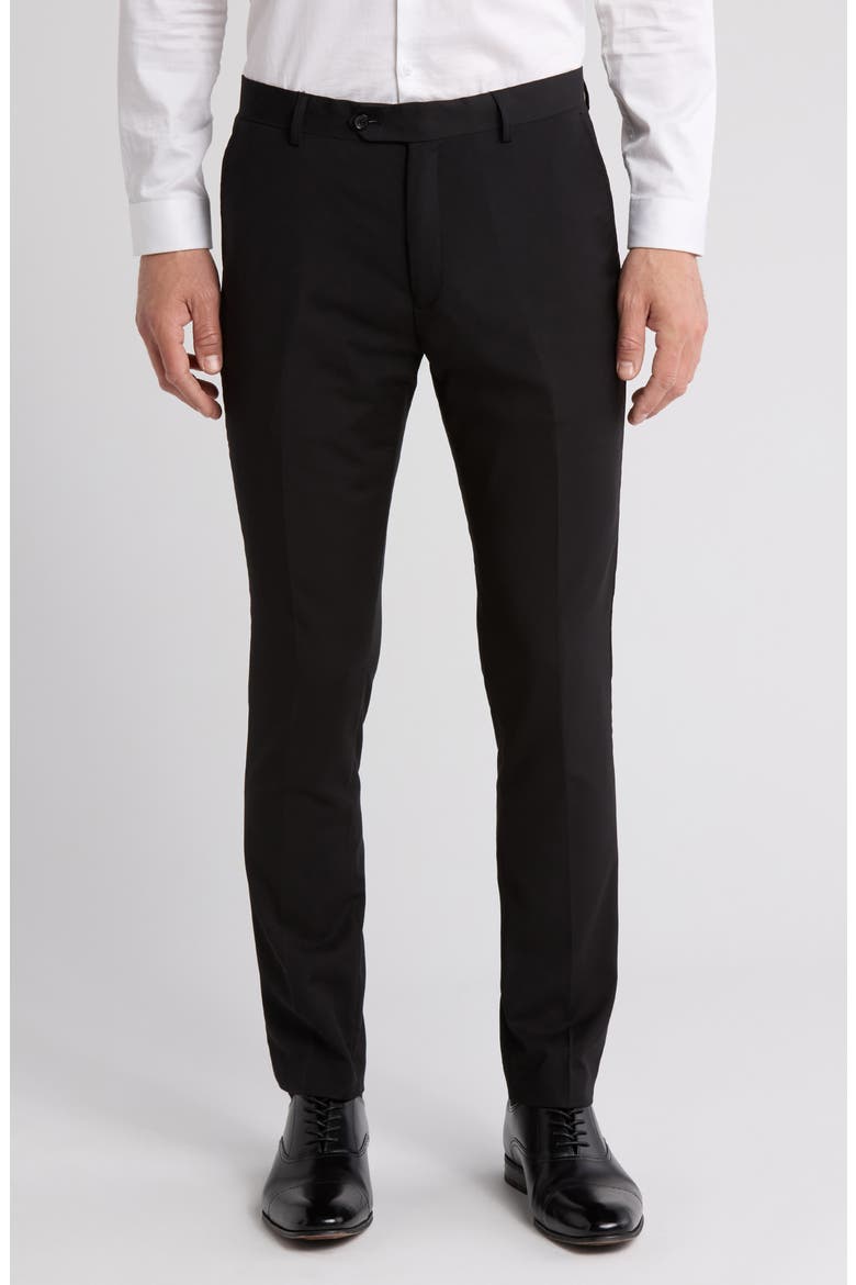 Slim Fit Dress Pants, Main, color, BLACK