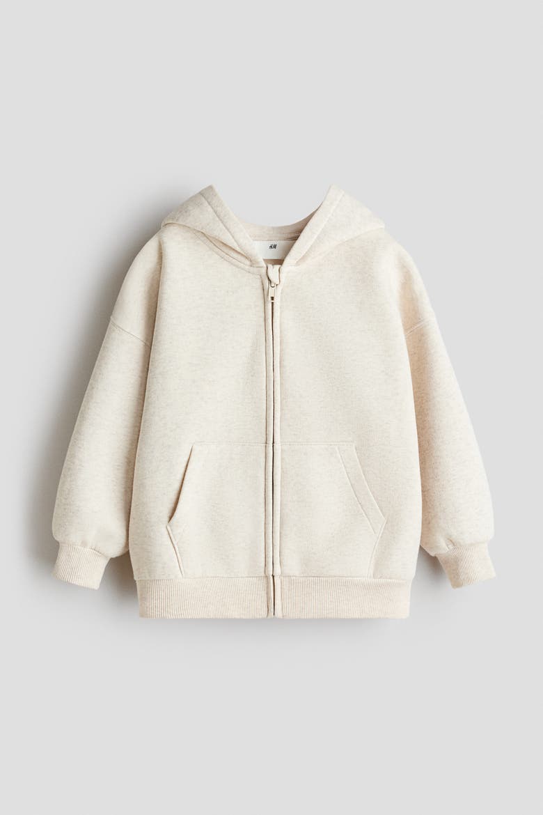 Oversized Zip-through Hoodie, Main, color, Light beige melange