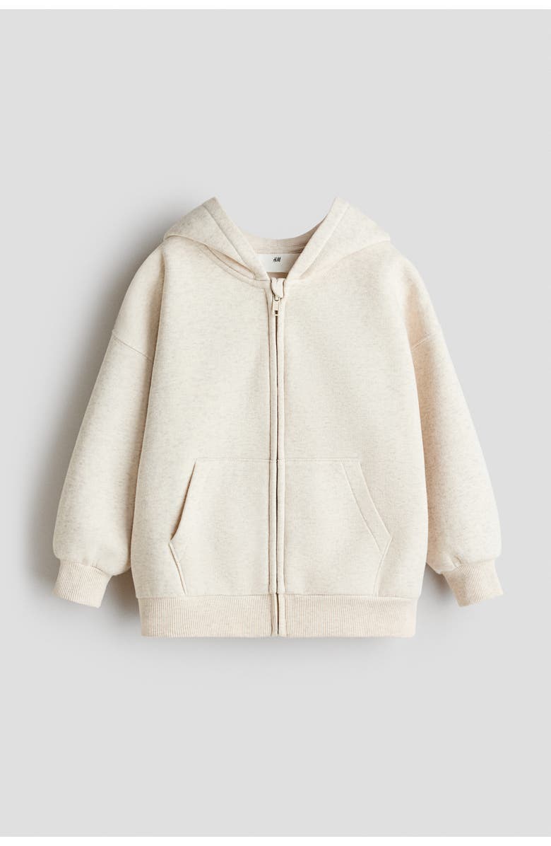 H&M Oversized Zip-through Hoodie, Main, color, Light Beige Melange