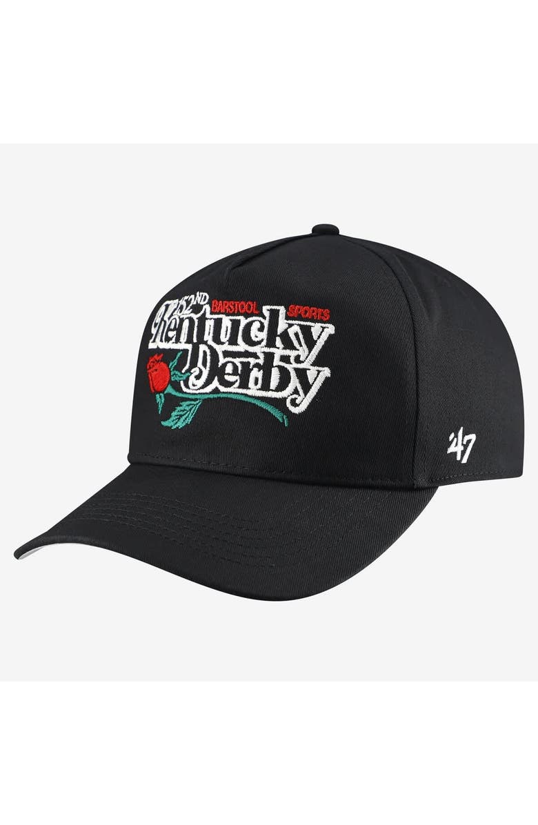 BARSTOOL GOLF Men's Barstool Golf x '47 Black 152nd Kentucky Derby Hitch Adjustable Hat, Main, color, Black