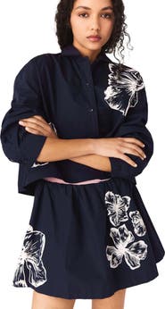 maje Cropped cotton shirt