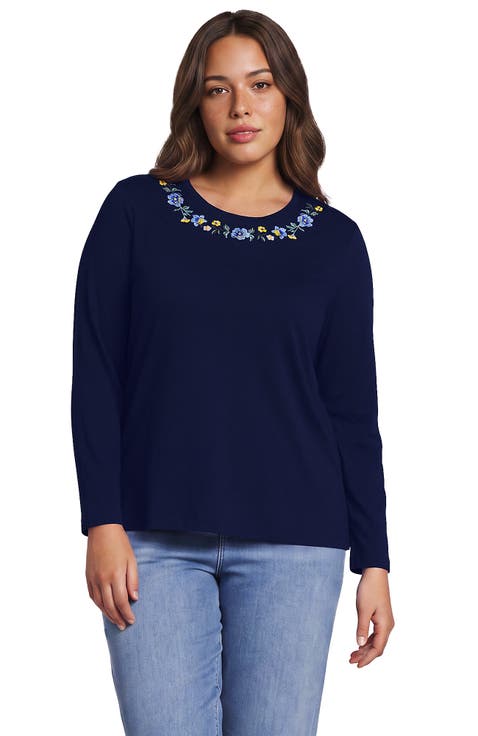 Supima Cotton Long Sleeve Crewneck T-shirt