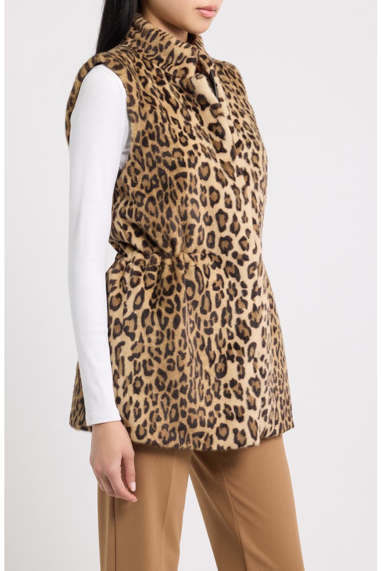 Leopard Print Faux Fur Vest, Alternate, color, VICUNA MULTI