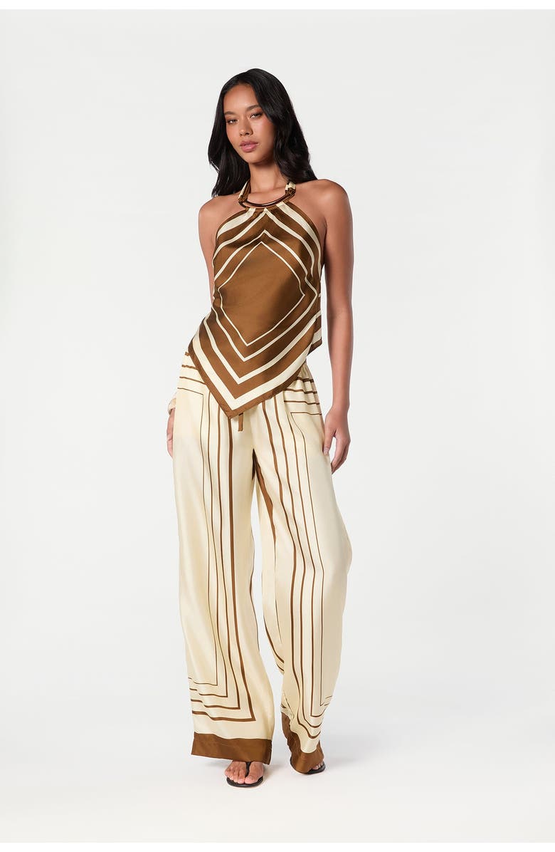 NICHOLAS Skye Top, Main, color, Spice Ivory Scarf Print
