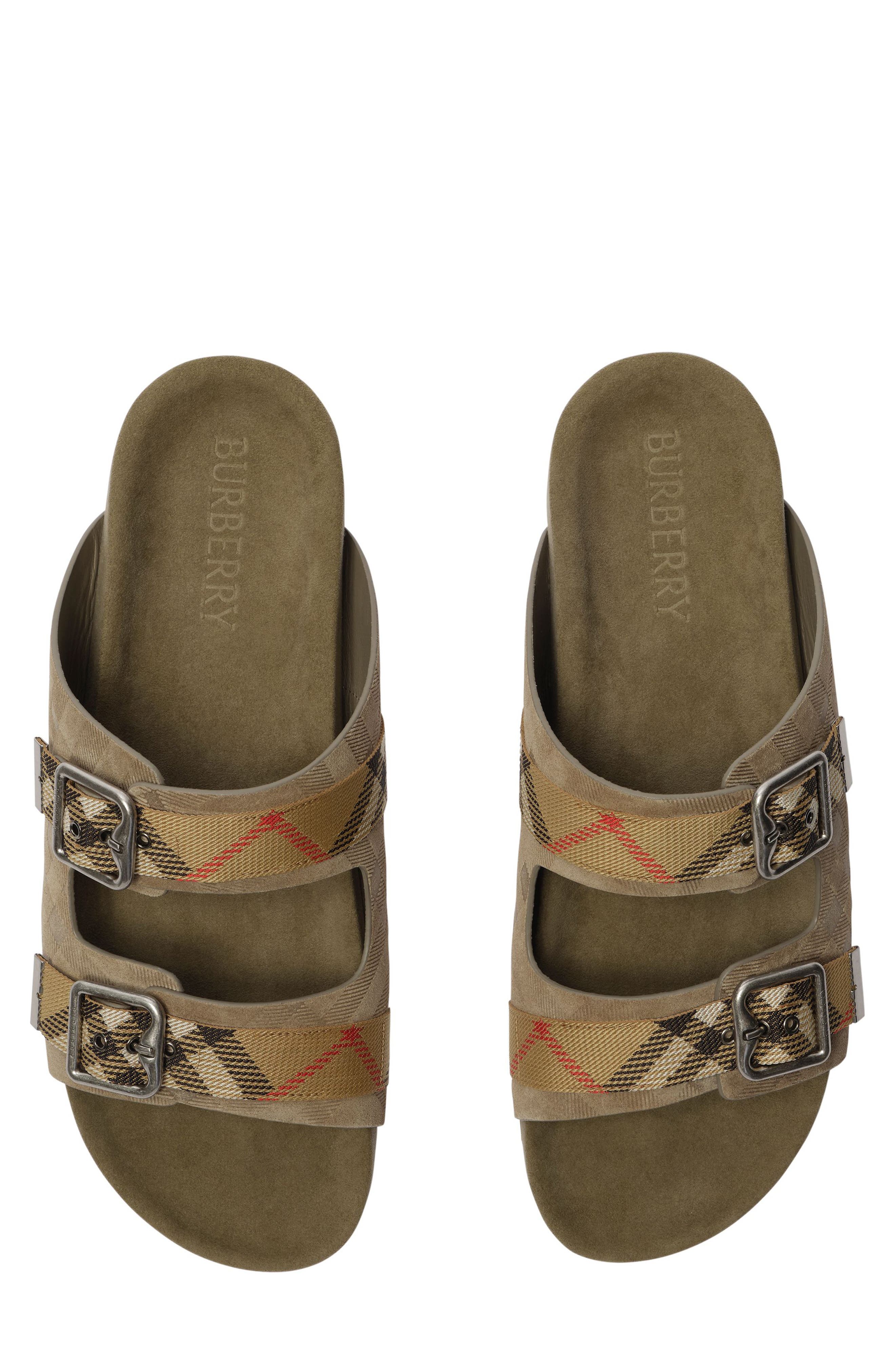 Burberry Urchin Slide Sandal, Alternate, color, Sparrow Beige