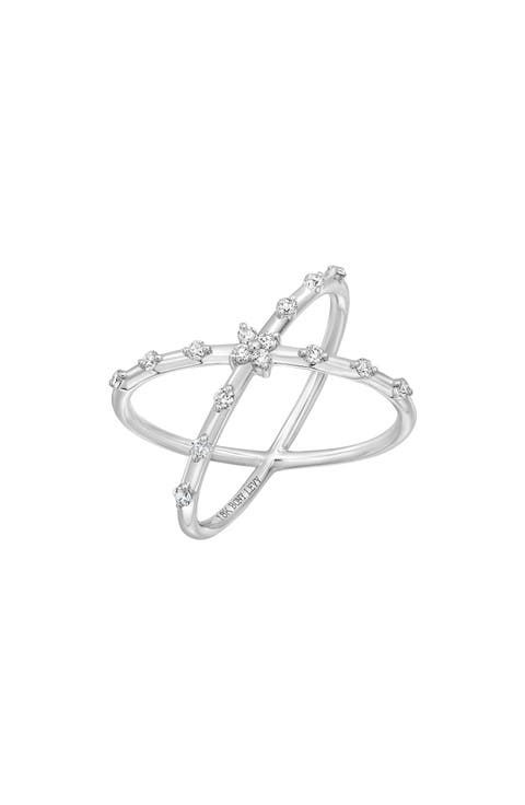 Aviva Diamond Station Crossover Ring (Nordstrom Exclusive)