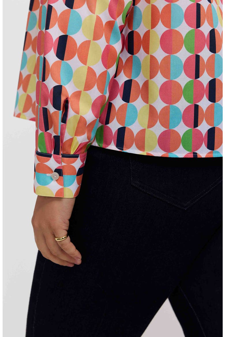 Jodie Retro Print Shirt, Alternate, color, ORANGE/ WHITE MULTI