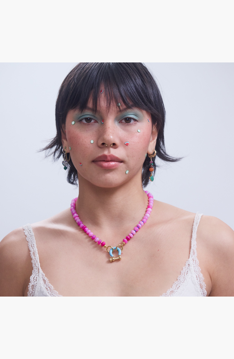 SHOP SPICY DAN Maui Pink Opal Gold Plated Necklace, Alternate, color, Pink