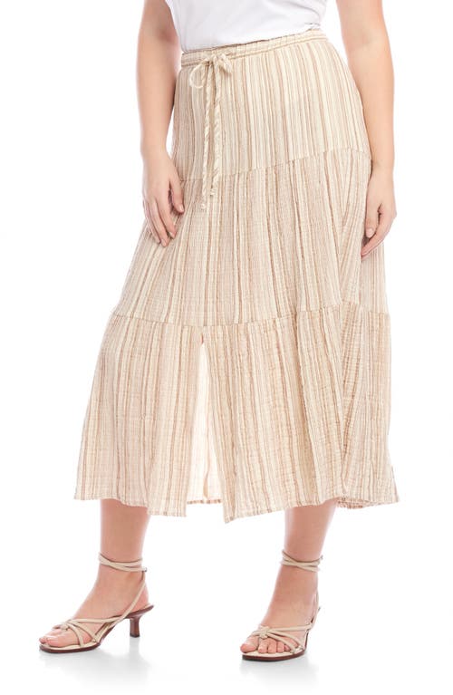 Shop Karen Kane Stripe Textured Midi Skirt