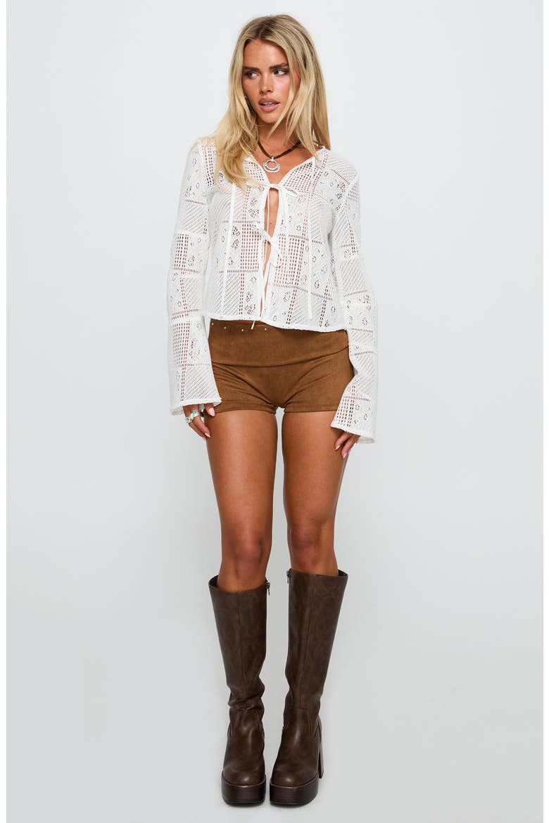 Mine for Life Tie Front Top, Alternate, color, WHITE