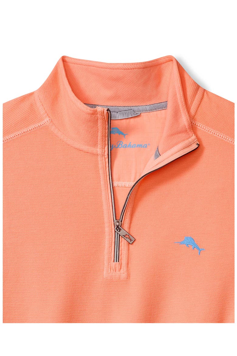 Montego Bay Textured Cotton & Lyocell Half Zip Pullover, Alternate, color, BRIGHT PEACH