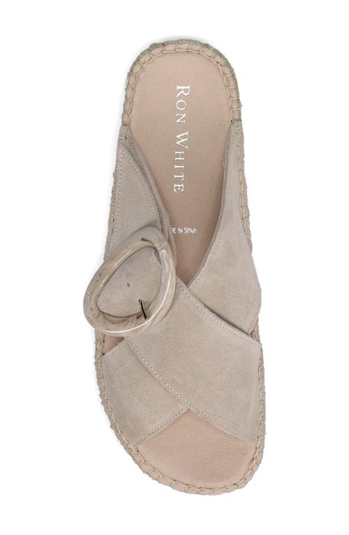 Ron White Erin Espadrille Platform Wedge Slide Sandal In Oyster