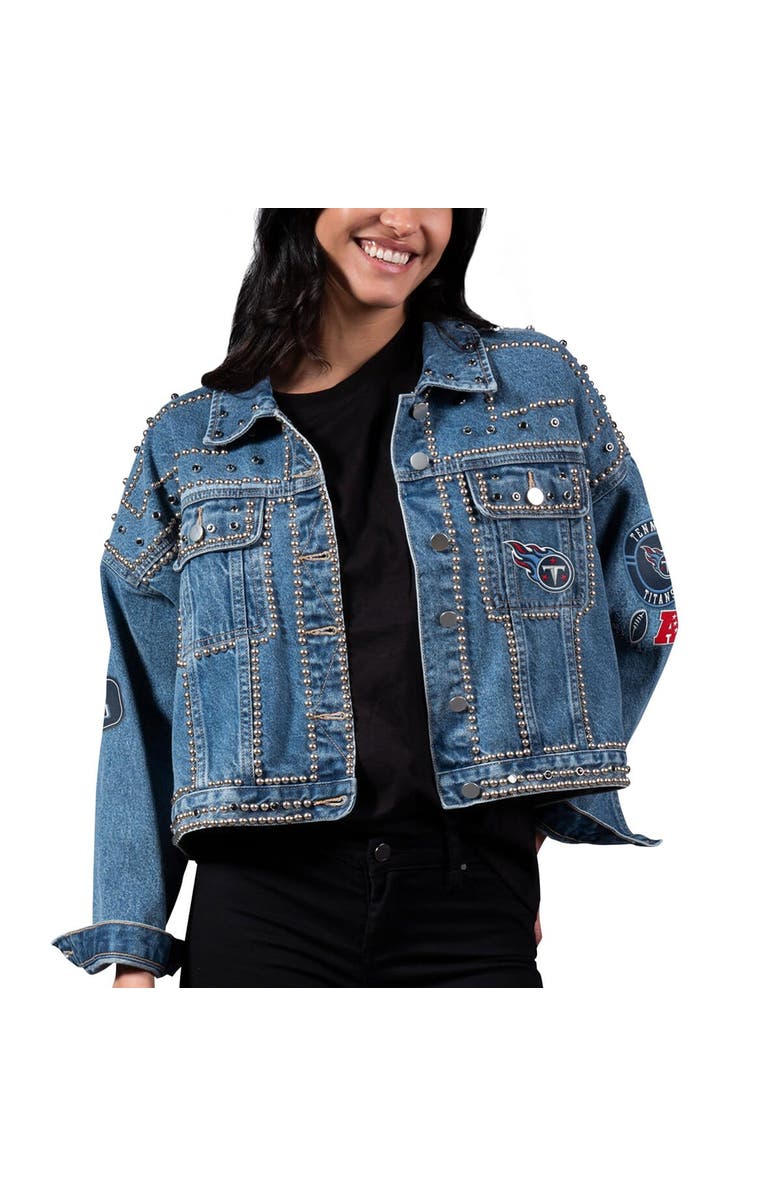 G-III 4HER BY CARL BANKS Women's G-III 4Her by Carl Banks Tennessee Titans First Finish Medium Denim Full-Button Jacket, Main, color, 