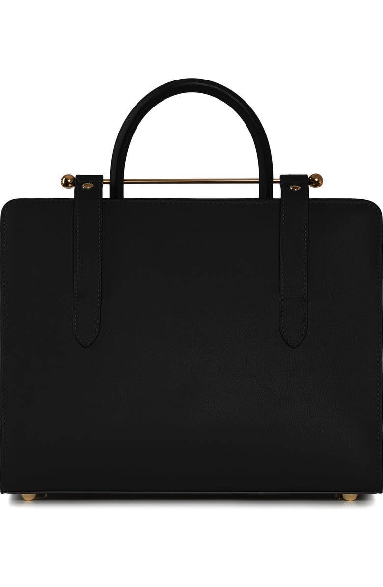 Strathberry Midi Leather Tote, Alternate, color, Black