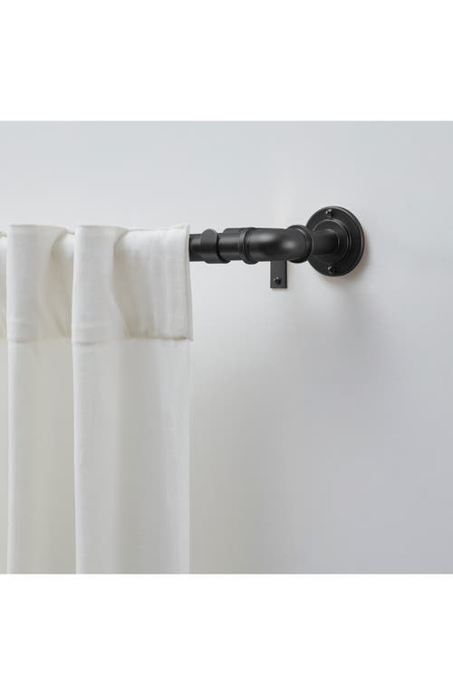 Dkny Wade Adjustable Curtain Rod In Black