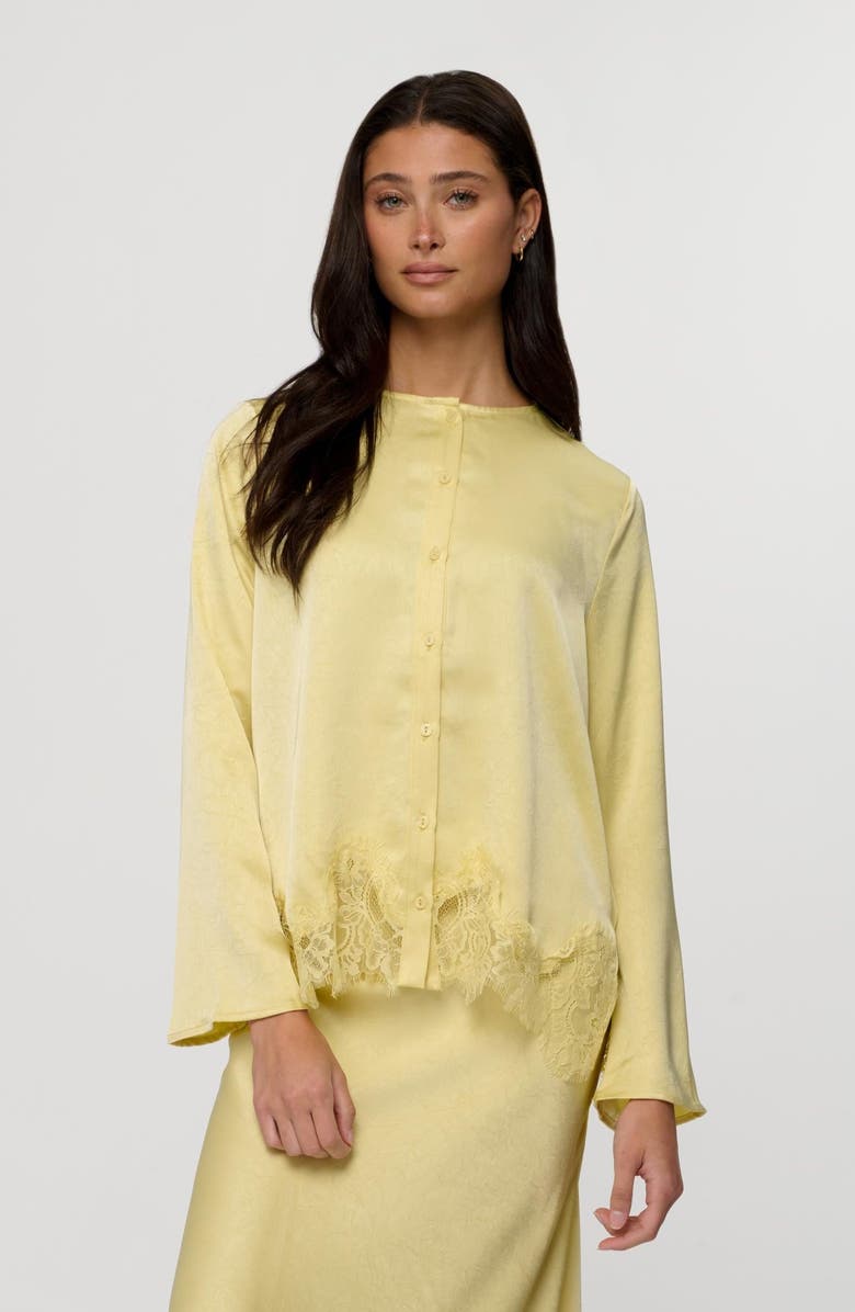 By Tess Collection Amora Blouse, Main, color, Pale Yellow