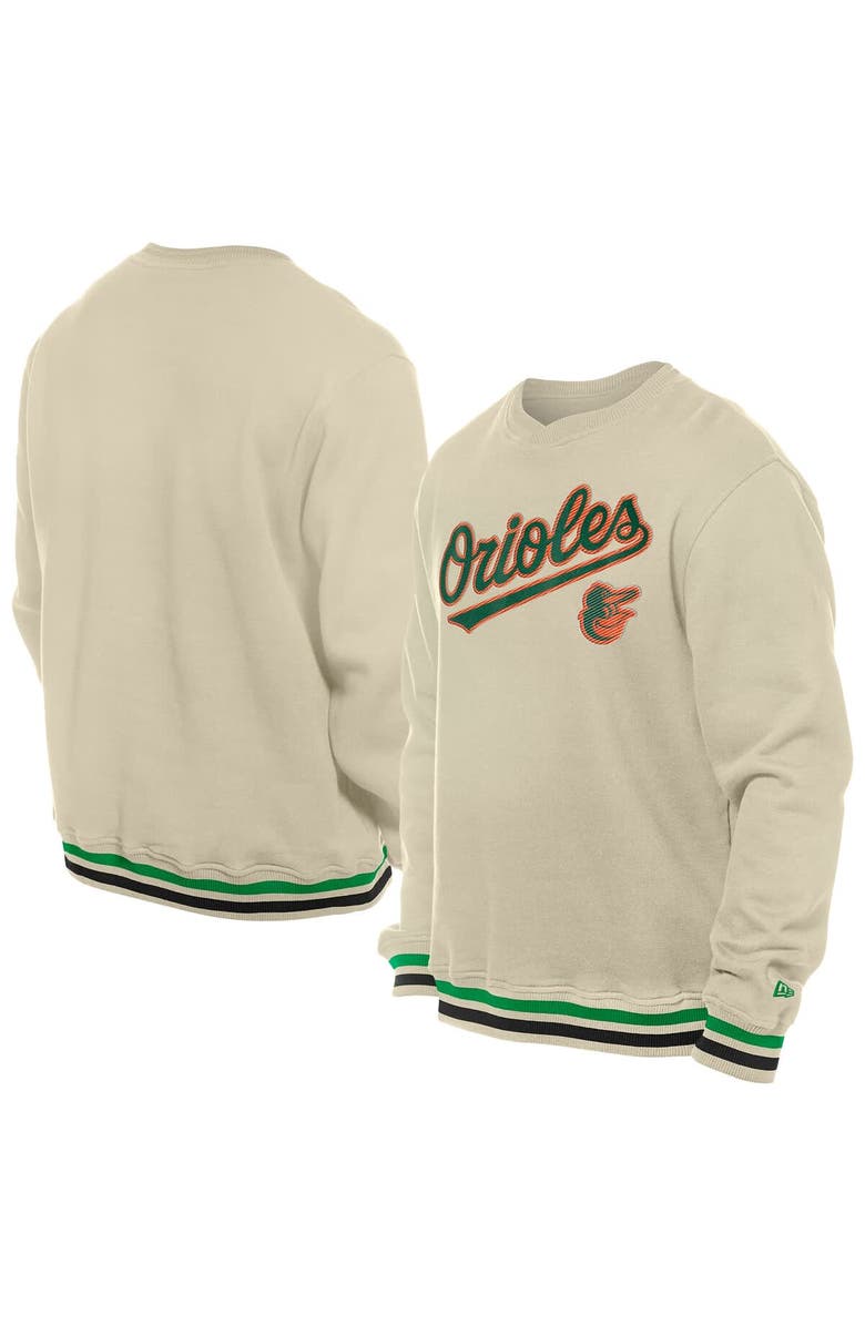 New Era Men's New Era  Cream Baltimore Orioles St. Patrick's Day Twill Pullover Sweatshirt, Alternate, color, Cream