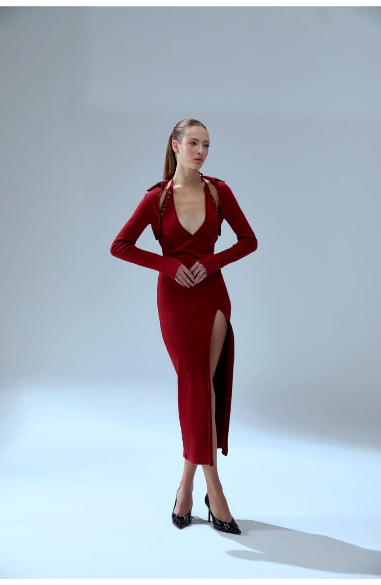 PCFG Your *Itch 2 Tones Rib Dress, Alternate, color, Red