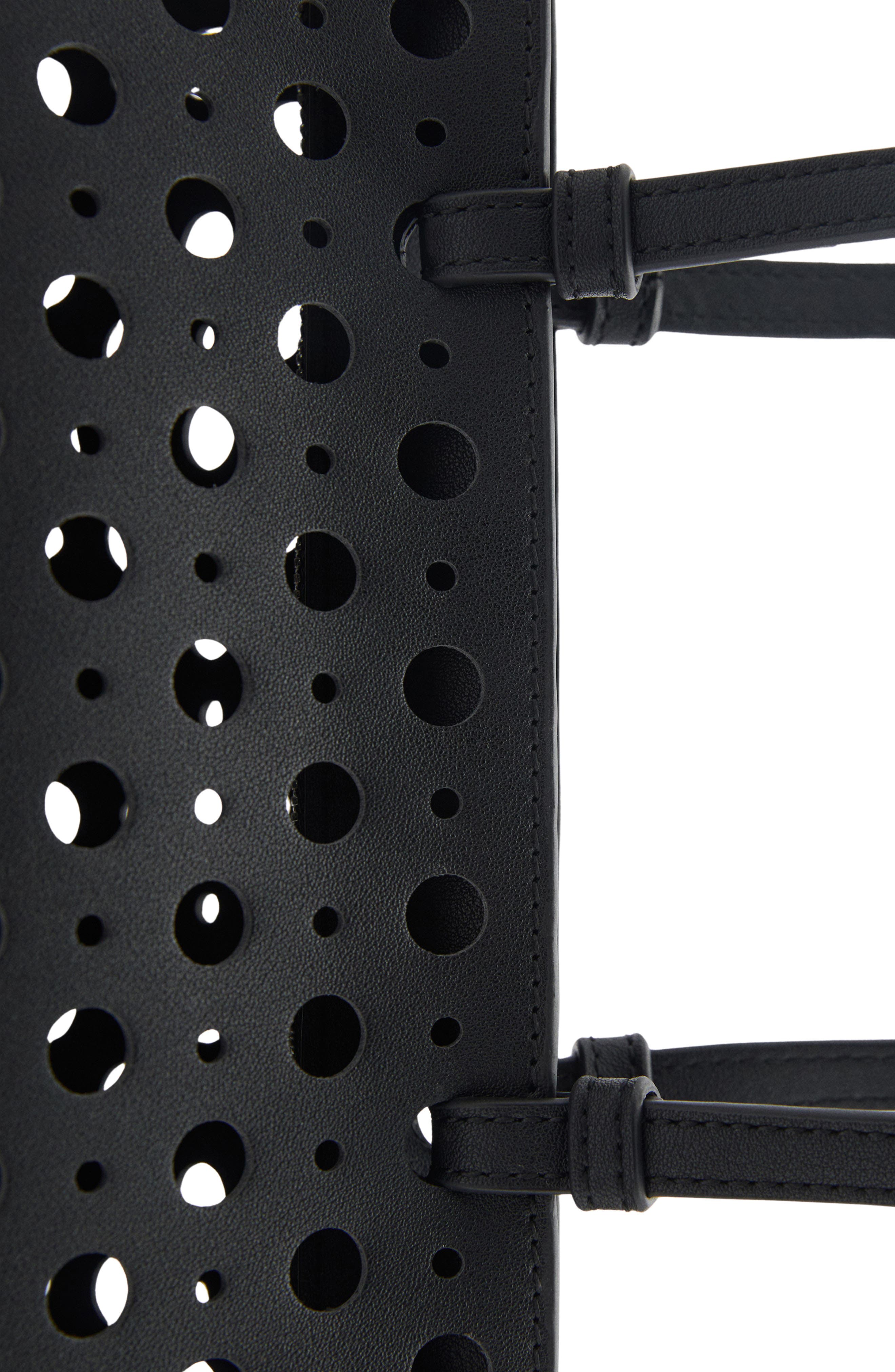 MANGO Die-Cut Faux Leather Shoulder Bag, Alternate, color, 