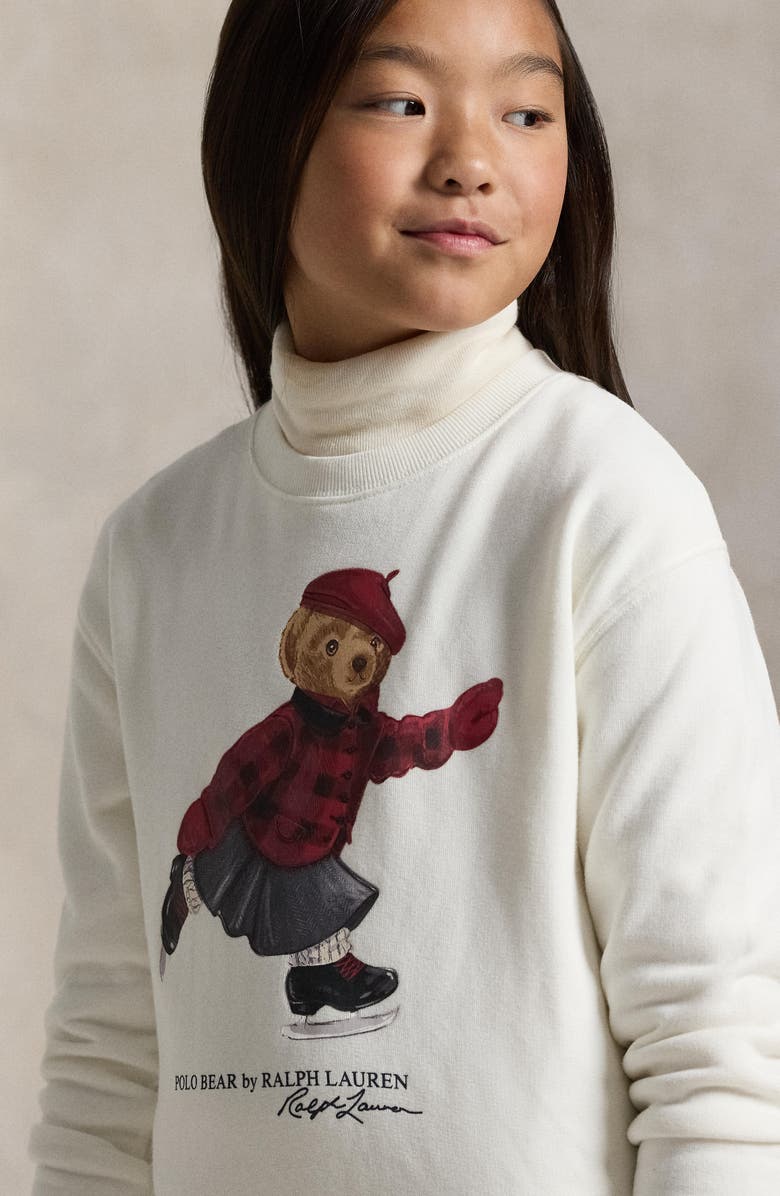 Polo Ralph Lauren Kids' Polo Bear Long Sleeve Sweatshirt Dress, Alternate, color,