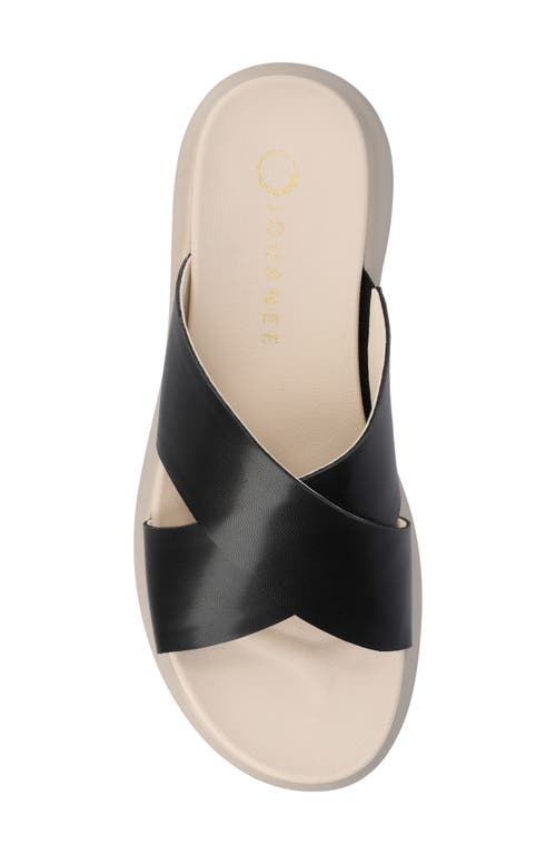 Journee Collection Cathie Platform Wedge Sandal In Black