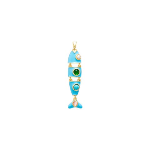 Colored Enamel Evil Eye Fish Charm