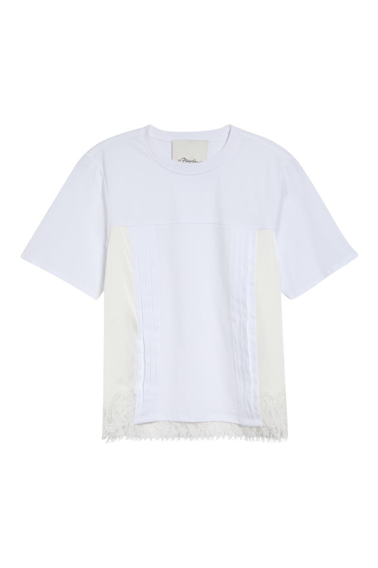 Mixed Media Cotton T-Shirt, Alternate, color, WHITE