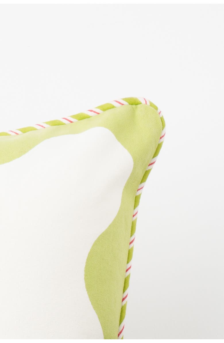 Inner Child Green Scallop Flora Blockprint Pillow - Cover Only, Alternate, color, Green