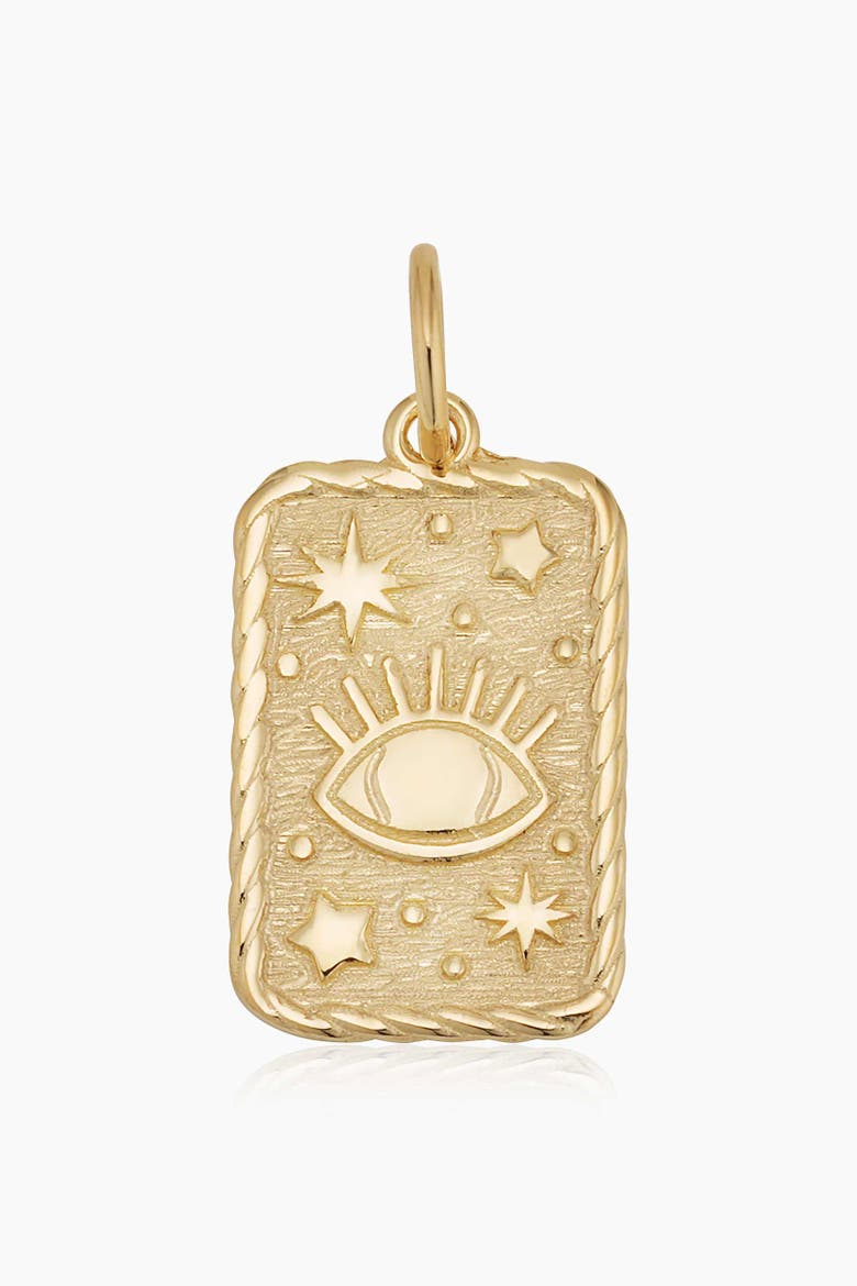 14K Yellow Gold Evil Eye Pendant Charm, Main, color, Yellow Gold