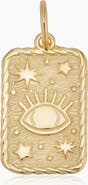 Oradina 14K Yellow Gold Evil Eye Pendant Charm