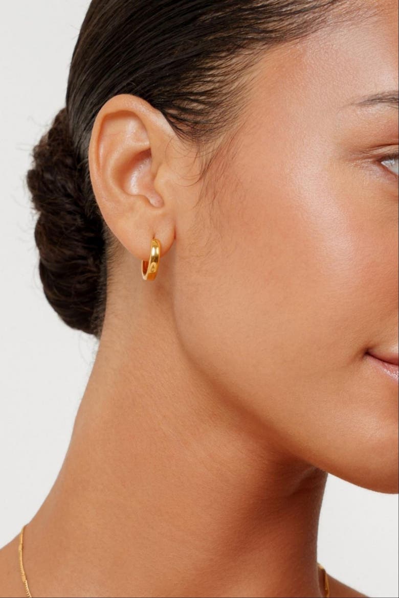 Bold Huggie Hoops, Alternate, color, Gold