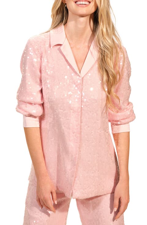 Sequin Notch Lapel Blazer