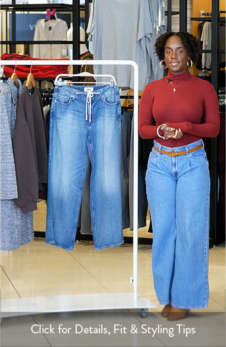 Zoey Tie Waist Wide Leg Jeans, sales video thumbnail