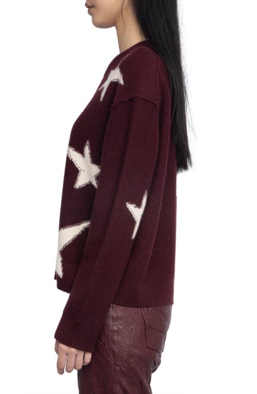 Zadig & Voltaire Womens Burgundy Markuz Star-pattern Cashmere Jumper In Burgundy