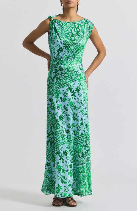 Derek Lam 10 Crosby Maritza Watercolor Tile Print Maxi Dress