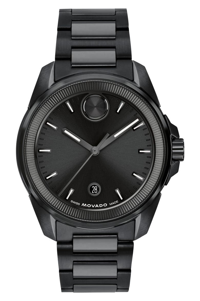 Bold Verso Tachymeter Bracelet Watch, Main, color, BLACK
