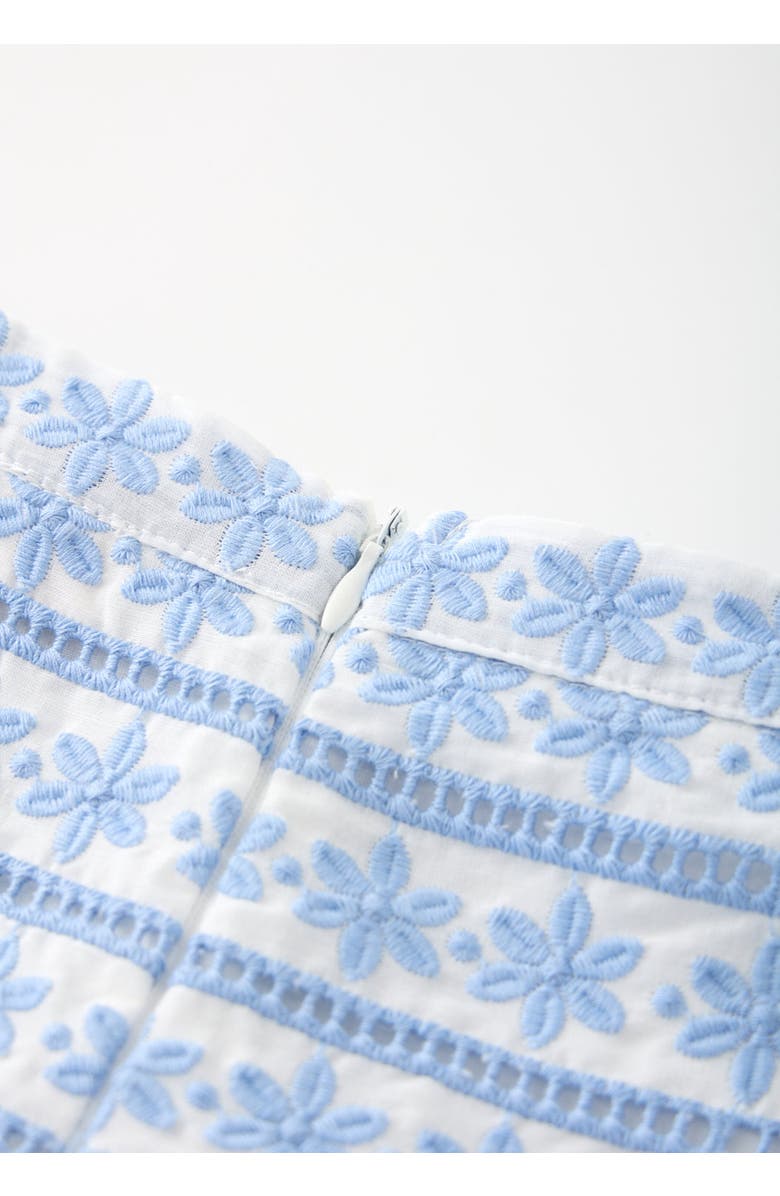 Marlo Kids Odessa Frill Embroidered Maxi Skirt, Alternate, color, Powder Blue