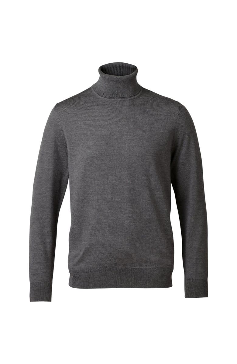 Charles Tyrwhitt Pure Merino Roll Neck Sweater, Alternate, color, Gray