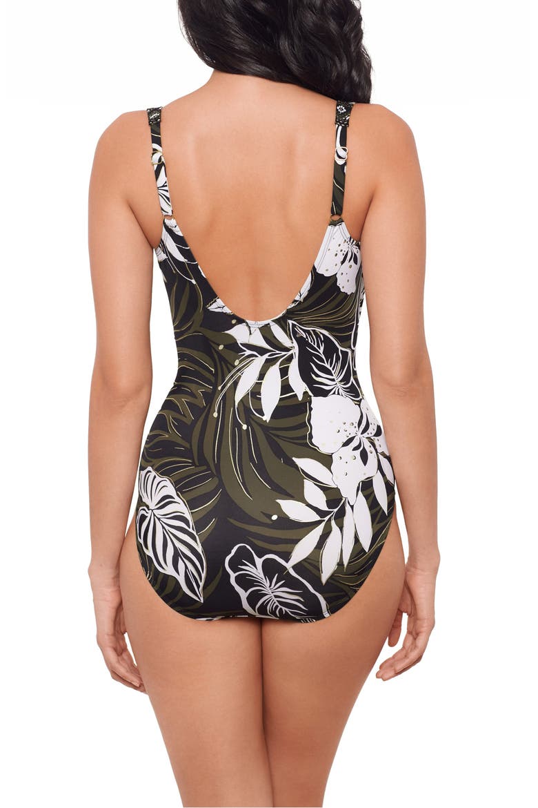 Elle Dorado Sanibel Underwire One-Piece Swimsuit, Alternate, color, BLACK/ MULTI