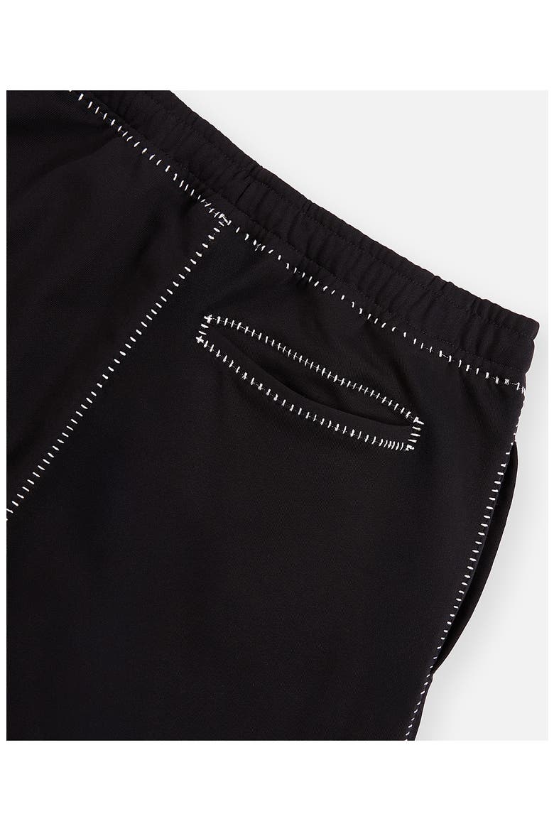 Whipstitch Cotton Terry Shorts, Alternate, color, BLACK