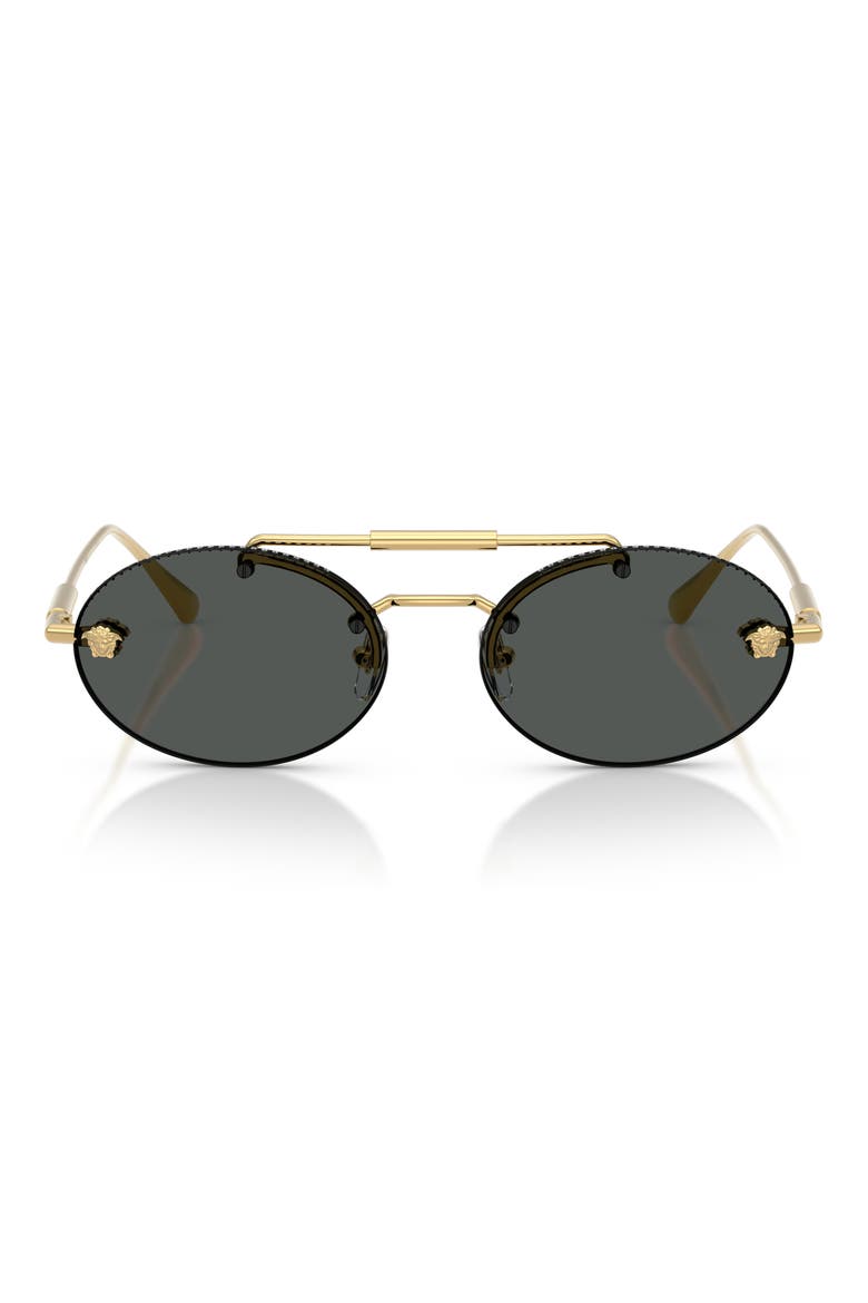 56mm Oval Sunglasses, Main, color, GOLD / DARK GREY