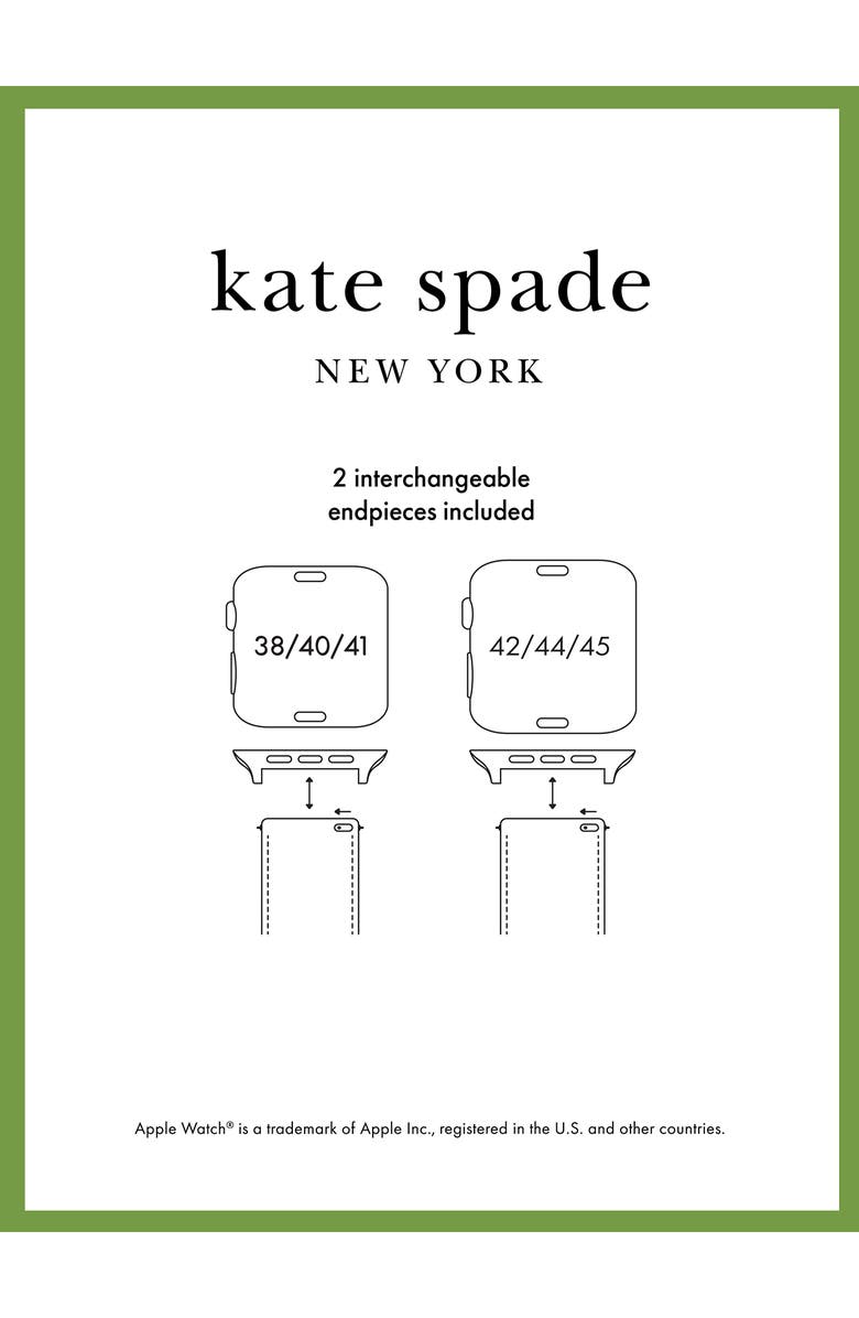Kate Spade New York braided leather 20mm Apple Watch<sup>®</sup> watchband, Alternate, color, Black