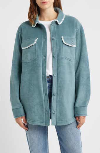 Thread & Supply Whipstitch Detail Polar Fleece Shirt Jacket