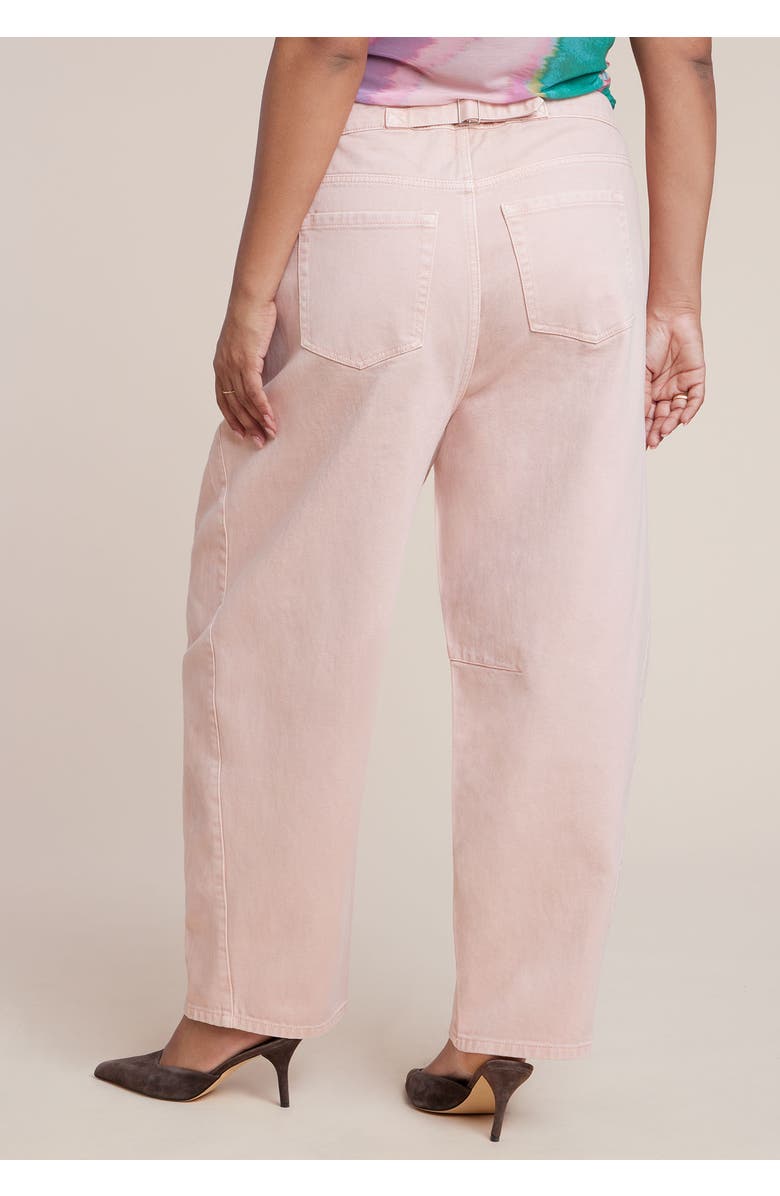 ELOQUII Pink Wash Barrel Leg Jean, Alternate, color, Evening Sand