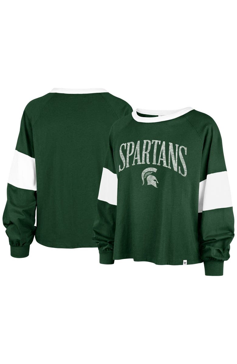 '47 Women's '47 Green Michigan State Spartans Upside Rhea Raglan Long Sleeve T-Shirt, Main, color, Green