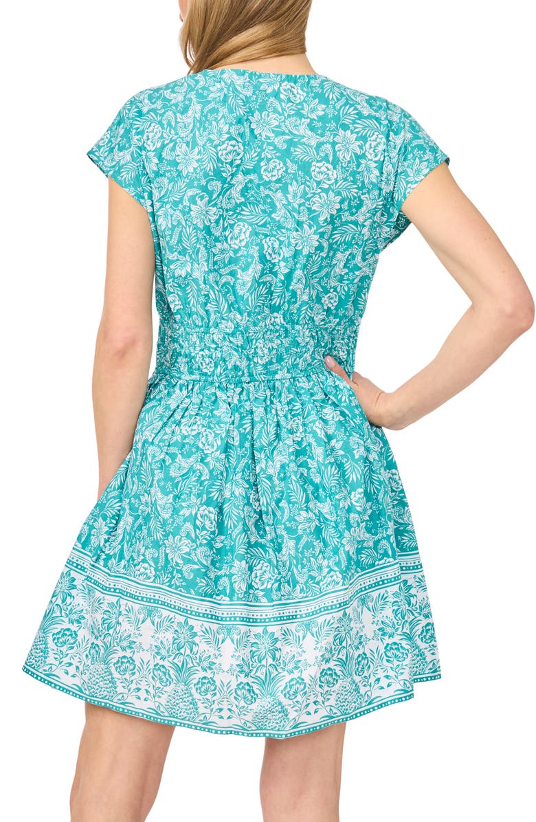 CeCe Deep V-Neck Minidress, Alternate, color, Blue Slate